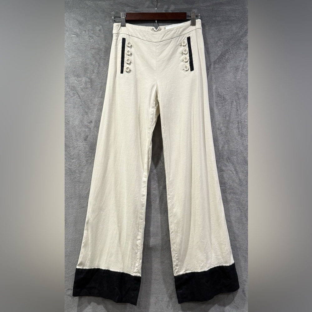 Anthropologie Leifsdottir Linen Blend Wide Leg Starboard Pants Women’s Size 4